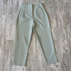 ZARA Green High-Waisted Trousers